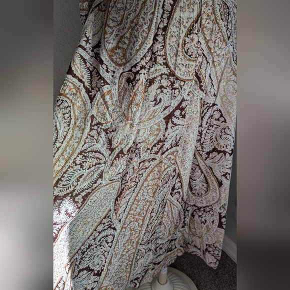 Beautiful 1970's Lurex Paisley Floral Hostess Maxi Dress - Picture 10 of 15